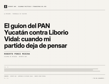 El guion del PAN Yucatán contra Liborio Vidal: cuando mi partido deja de pensar